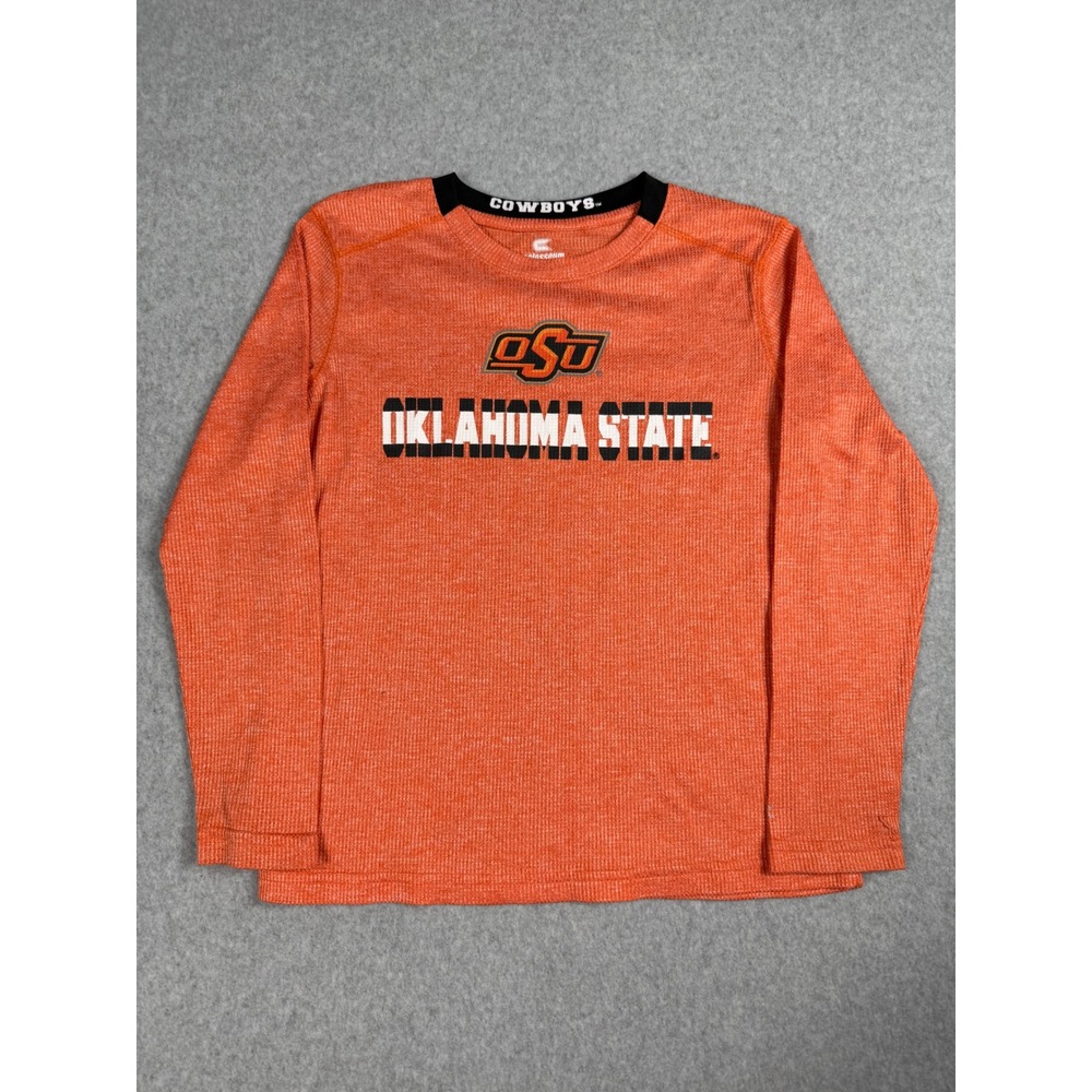 Colosseum Oklahoma State Shirt Youth S Orange Waffle Knit Sporty Gorpcore Tee